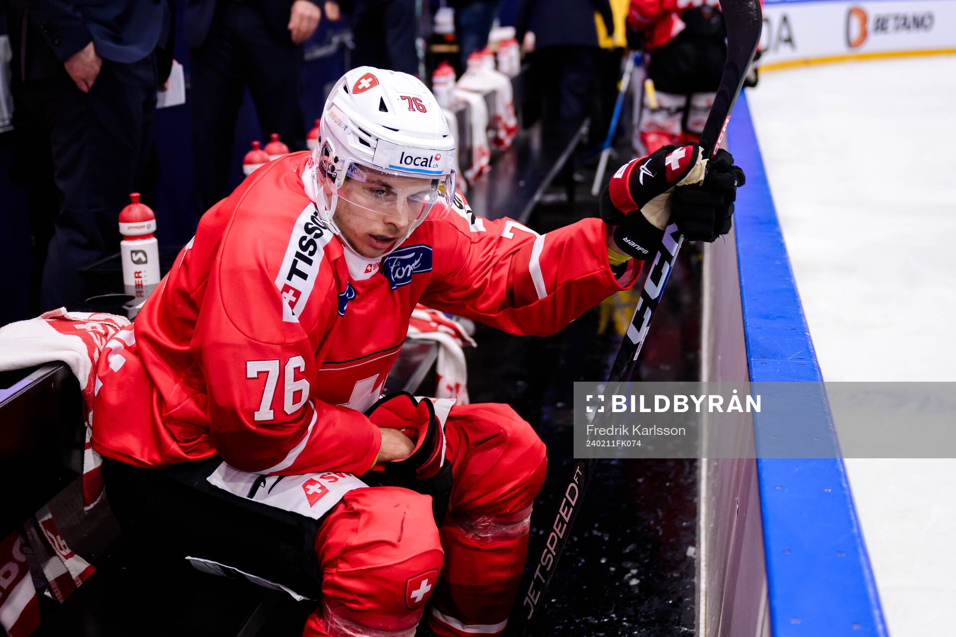 Tino Kessler of Switzerland looks dejected