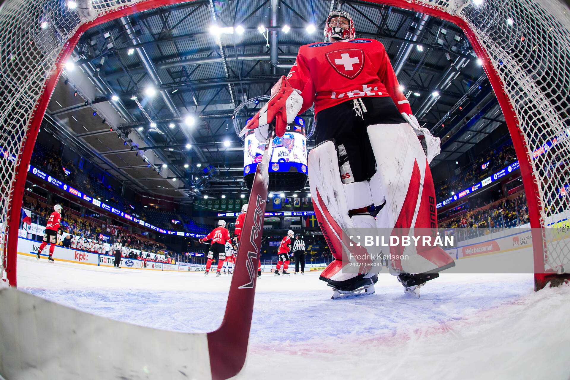 goalkeeper Connor Hughes of Switzerland looks dejected