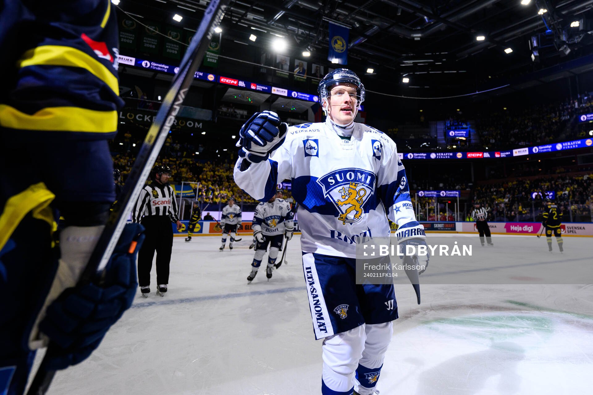 Eemeli Suomi of Finland celebrates