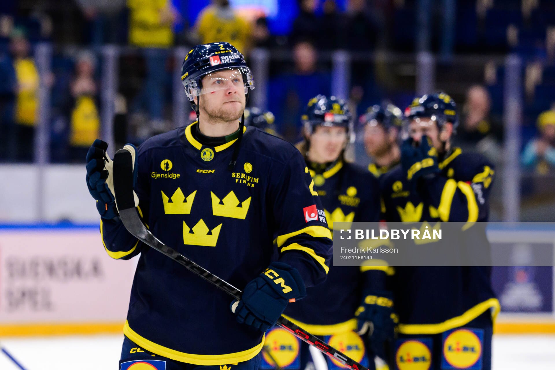 Christian Folin of Sweden looks dejected