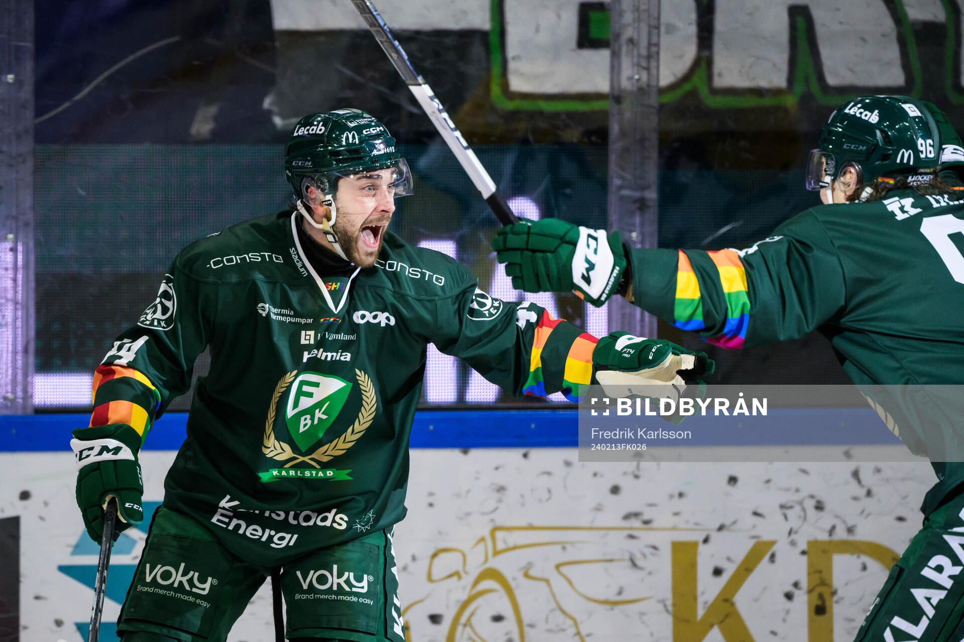 Färjestads Jonathan Andersson jublar