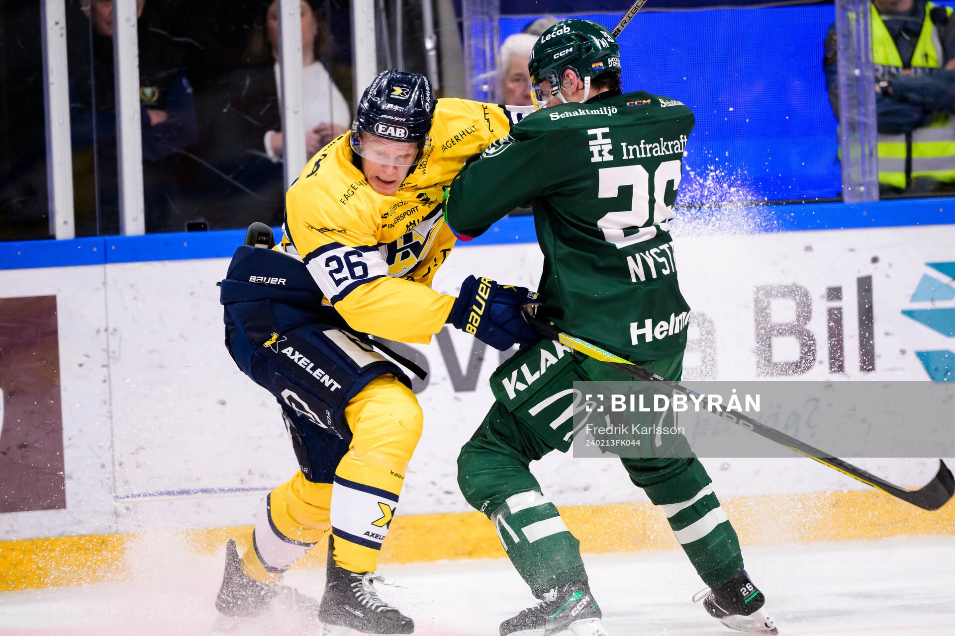 HV71s Tommi Tikka och Färjestads Joel Nyström