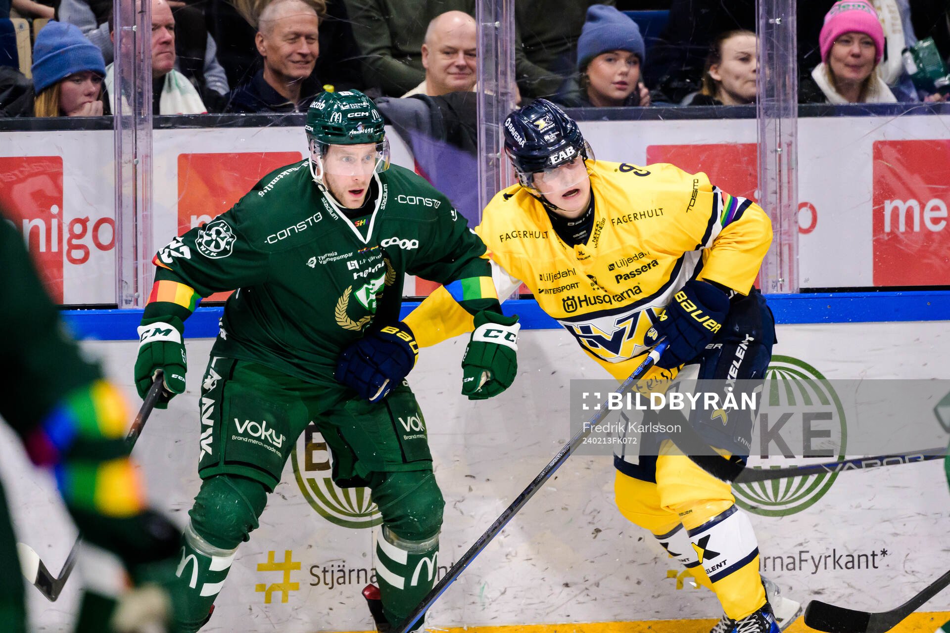 Färjestads Per Åslund och HV71s Henrik Borgström
