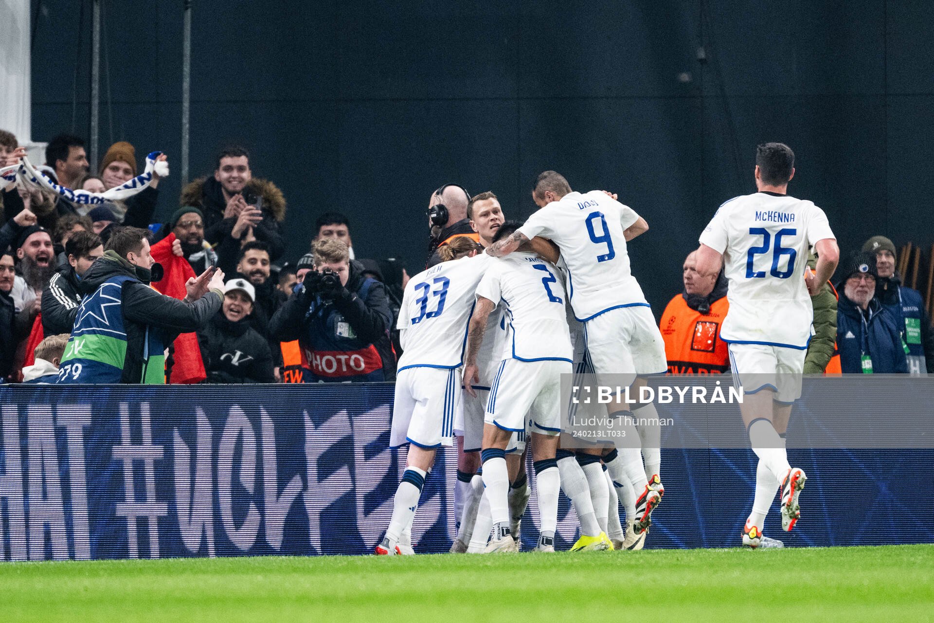 Magnus Mattsson of FC Copenhagen celebrates with team mates