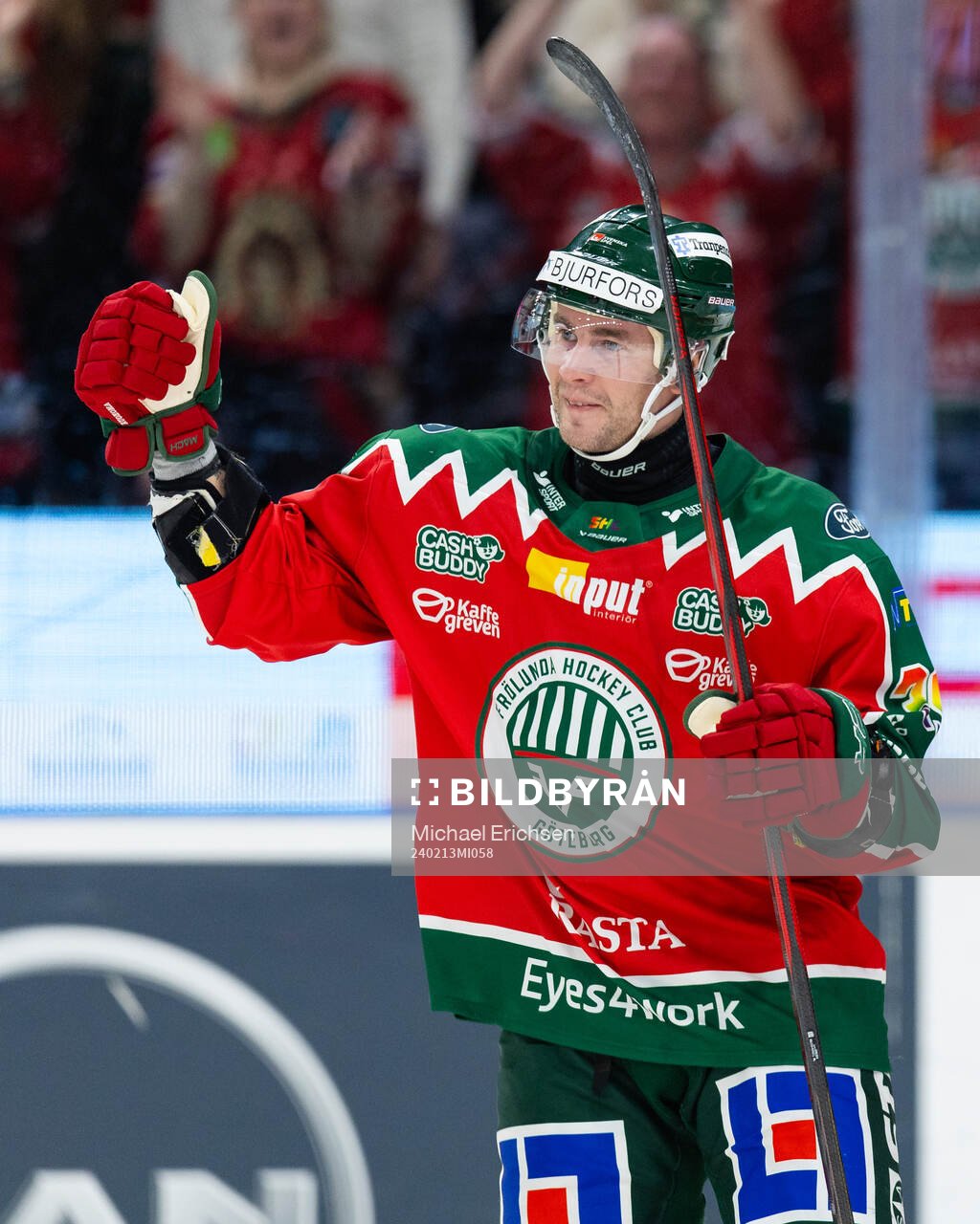 Frölundas Mikael Ruohomaa jublar