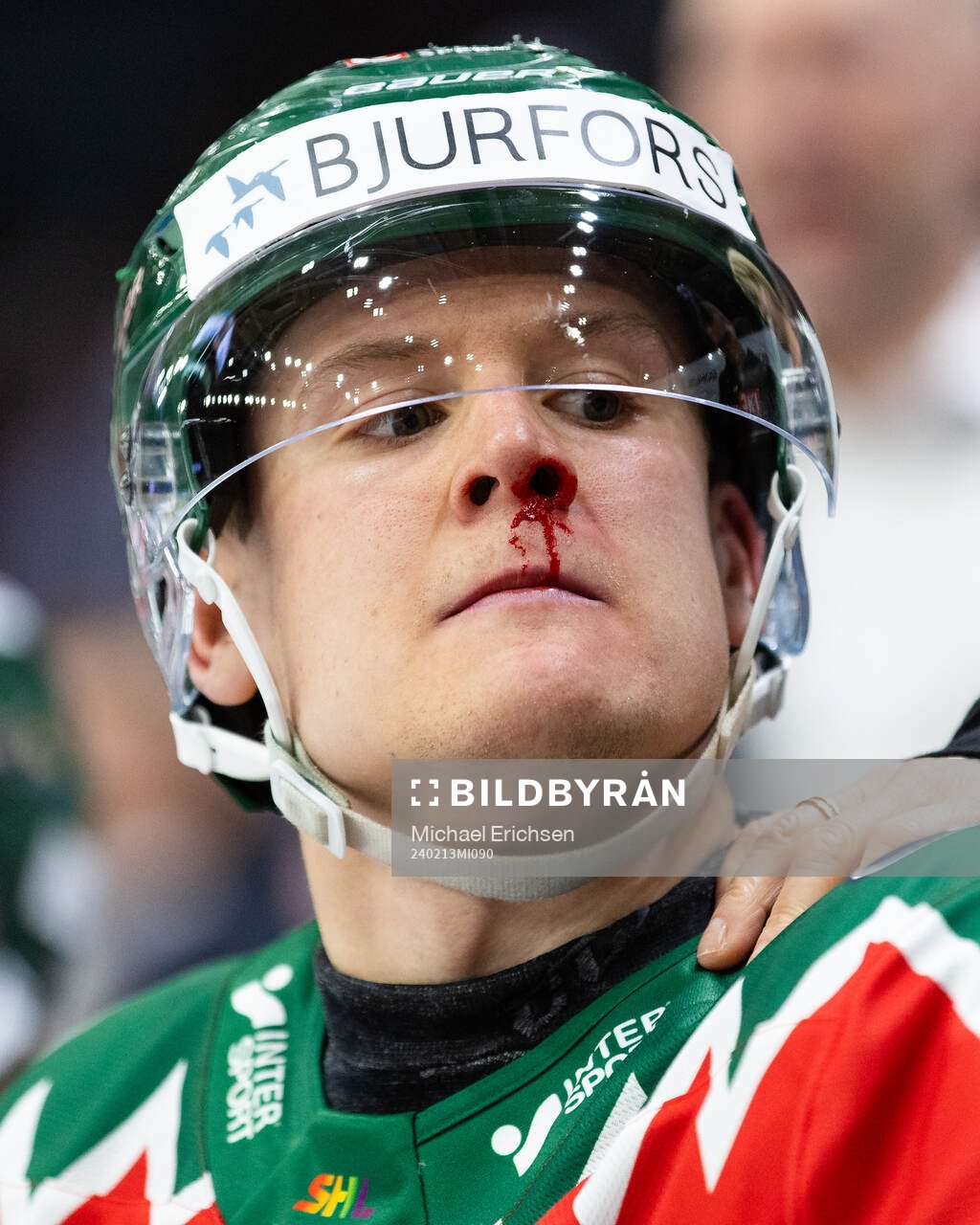Frölundas Erik Borg blöder