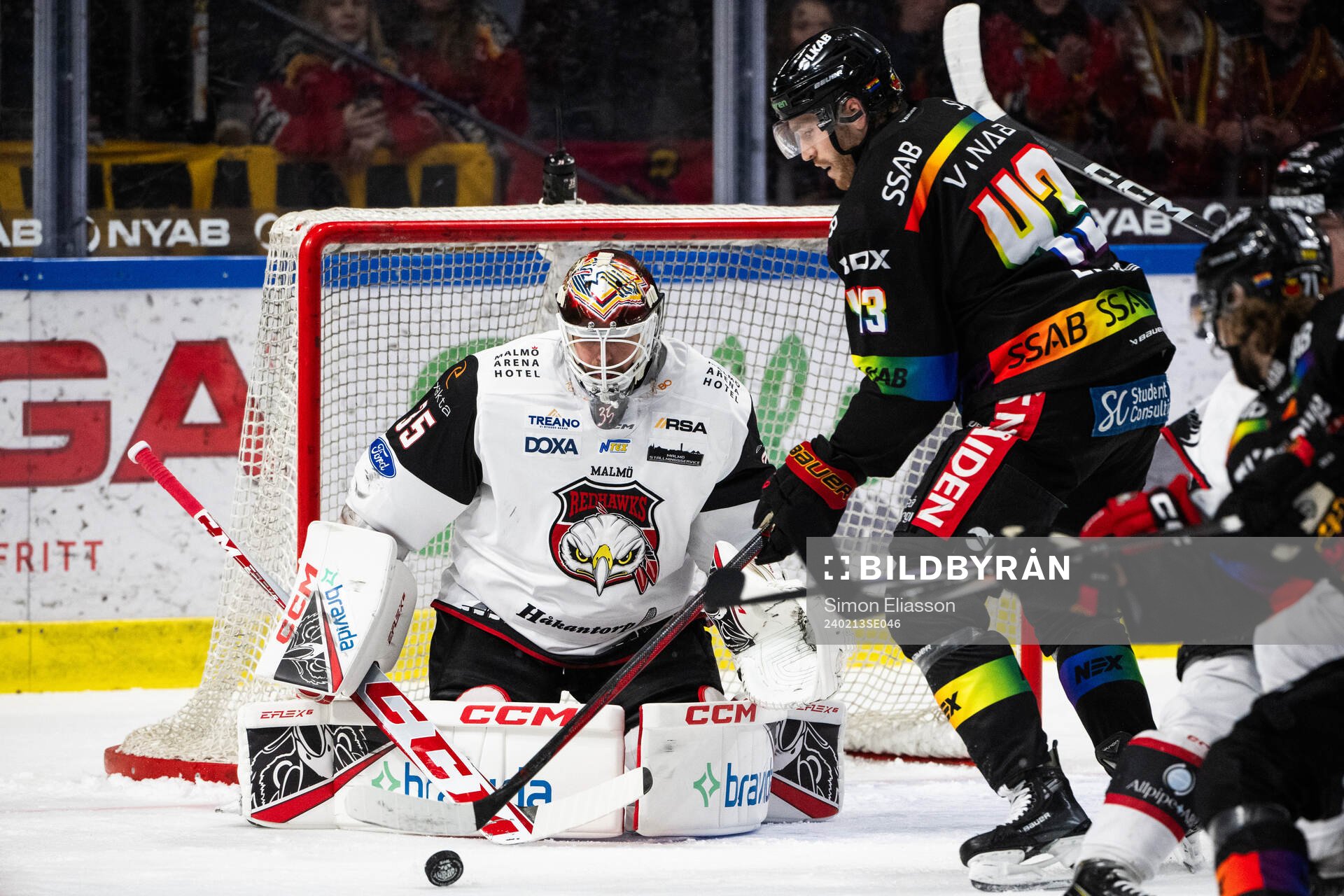 Malmö Redhawks målvakt Adam Werner och Luleås Oscar