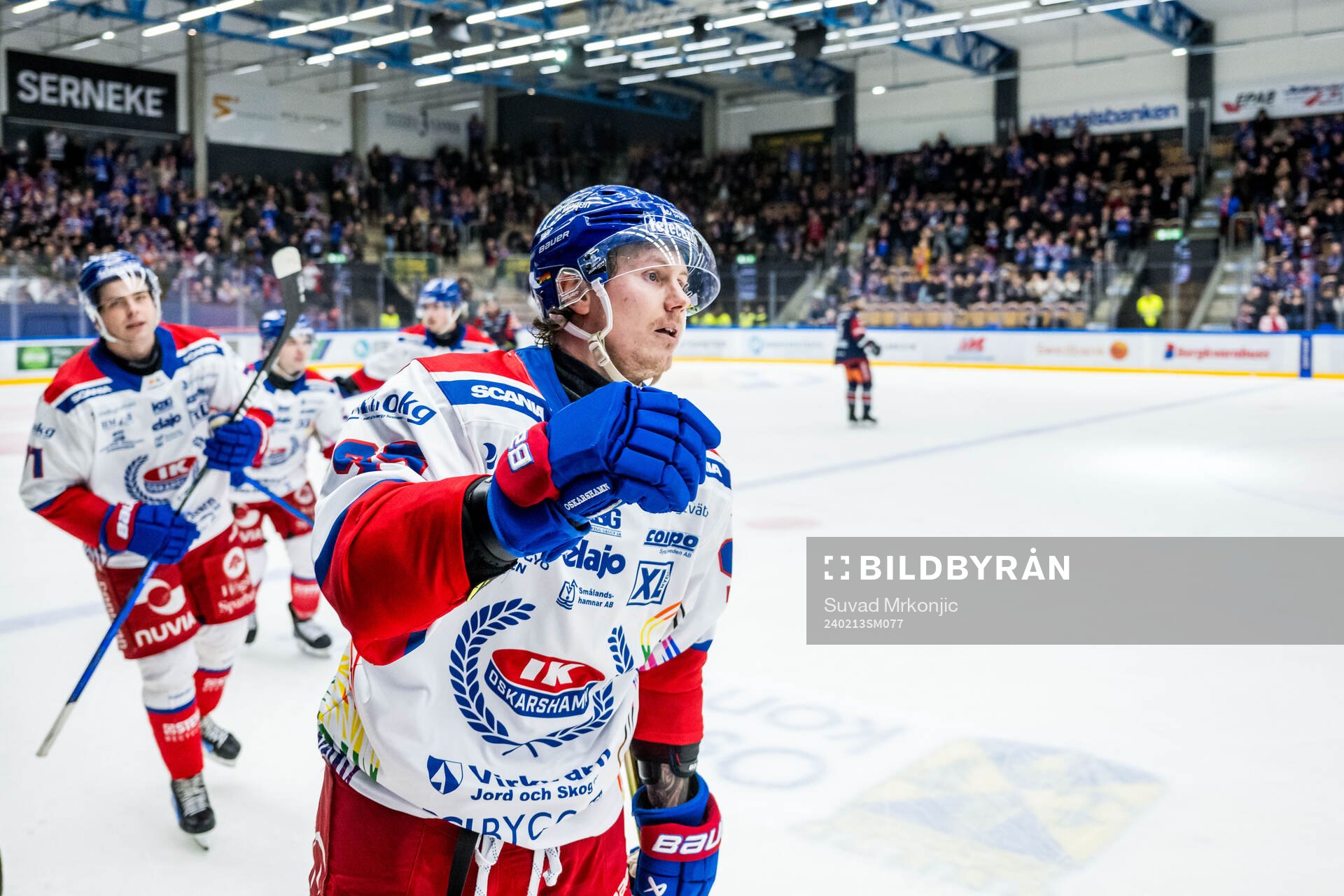 Oskarshamns Nick Olesen jublar