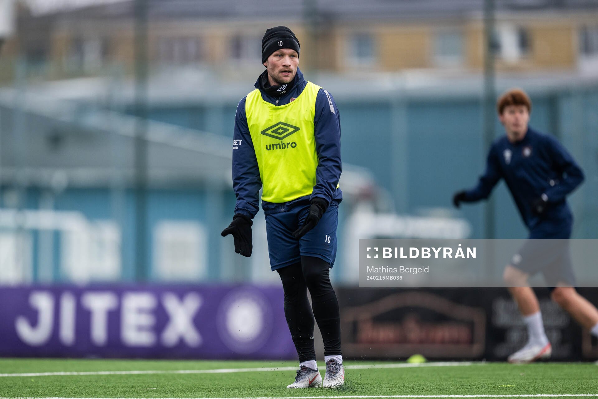 Nicklas Bärkroth under en träning med Örgryte den 15 februari 2024 i Mölndal. 