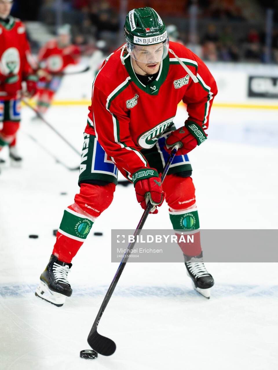 Frölundas Malte Strömwall innan ishockeymatchen i SHL