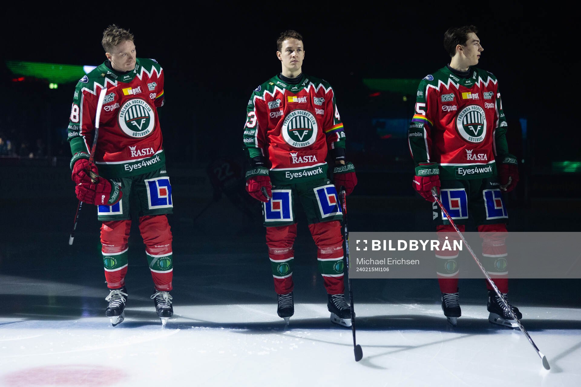 Frölundas Carl Klingberg, Tom Nilsson och David Edstrom