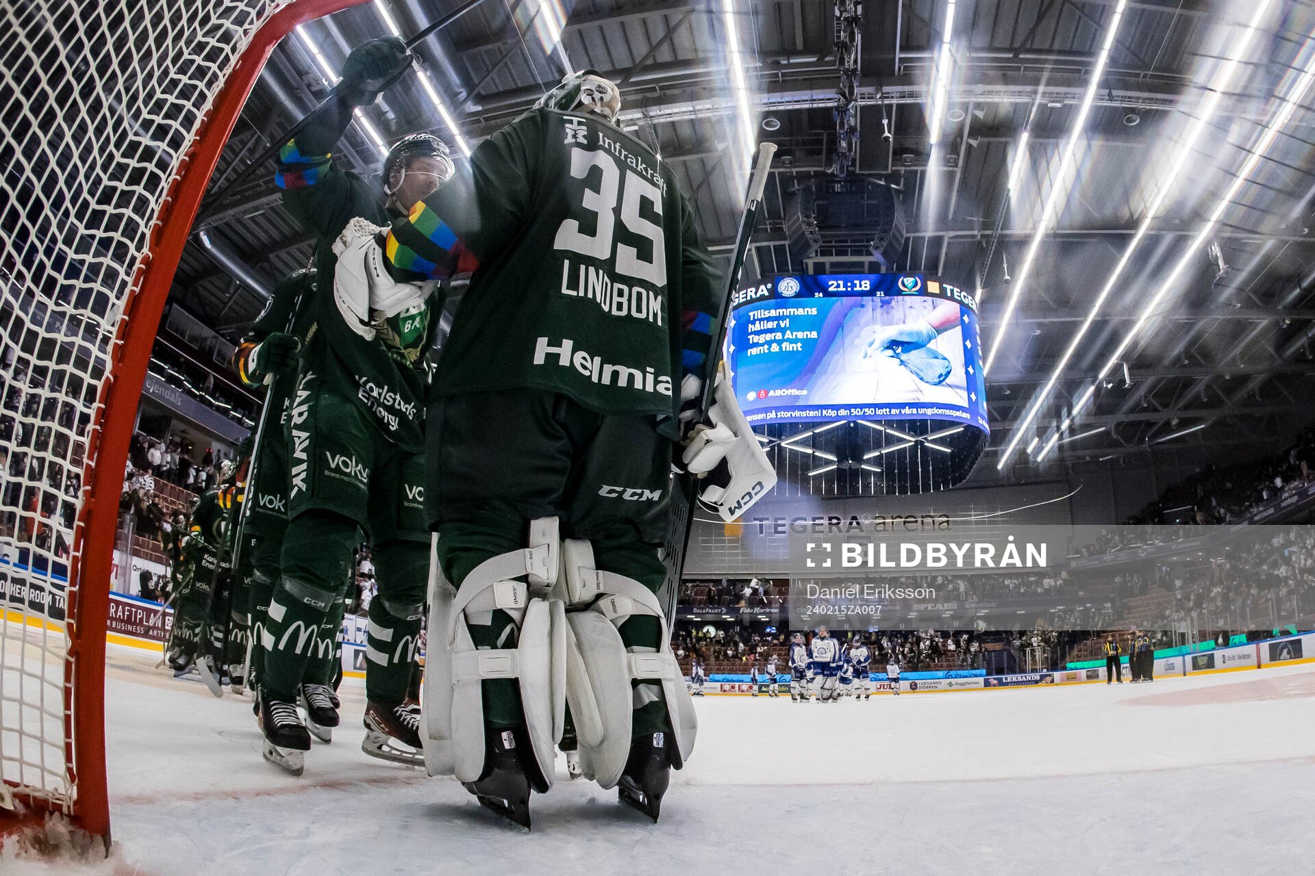 Färjestads spelarna jublar