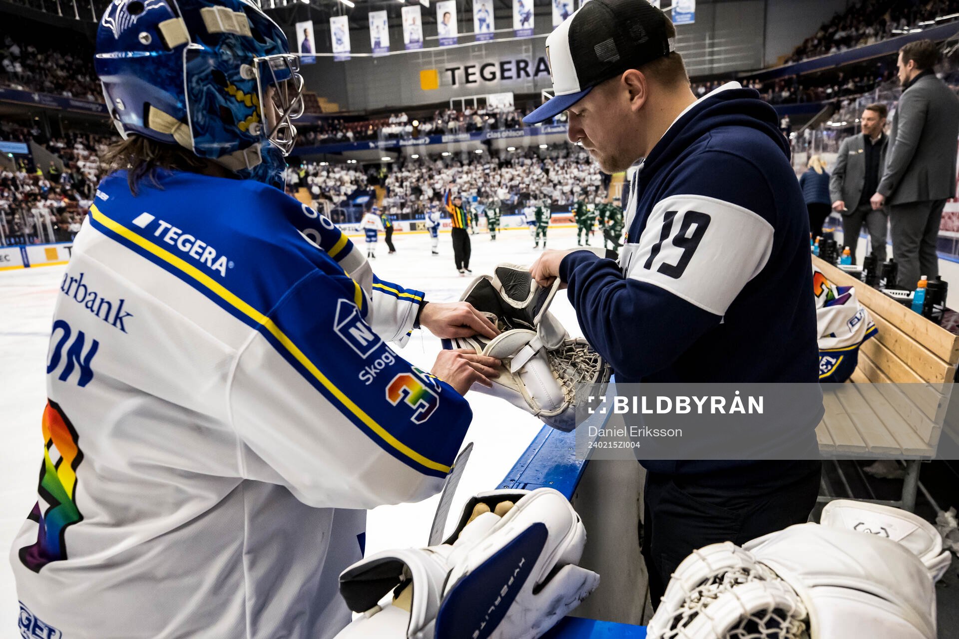 Leksands målvakt Filip Larsson och Leksands
