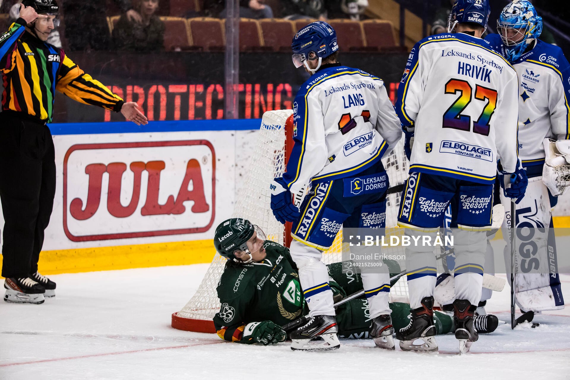 Färjestads Joakim Nygård och Leksands Oskar Lang och