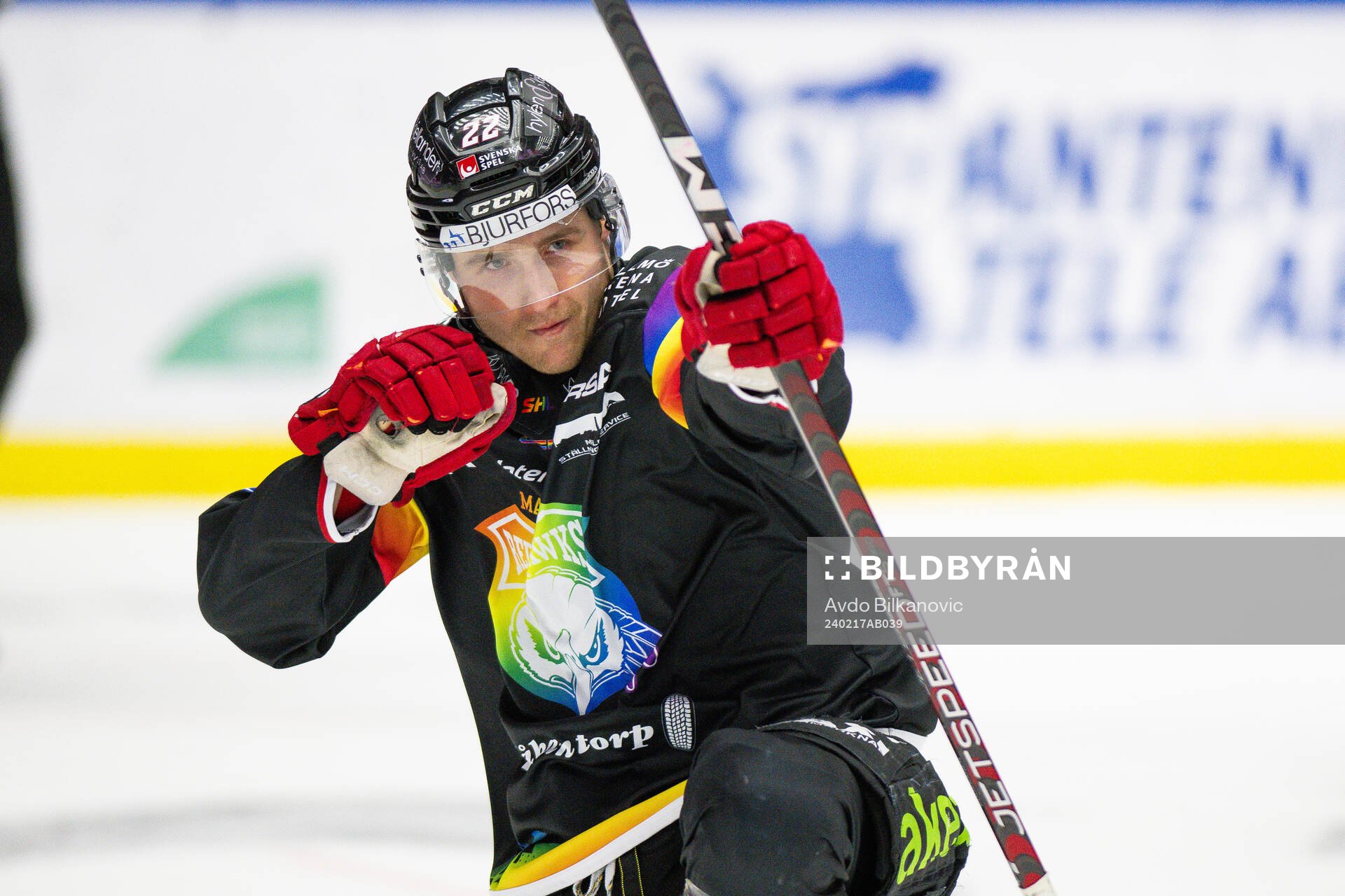Malmö Redhawks Janne Kuokkanen jublar