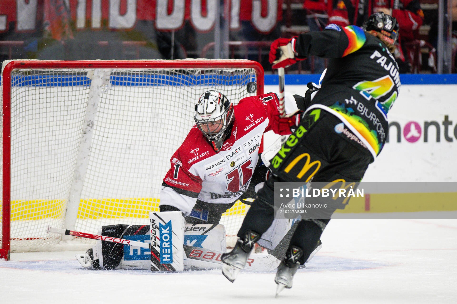 Malmö Redhawks Lauri Pajuniemi 0ch Örebros målvakt