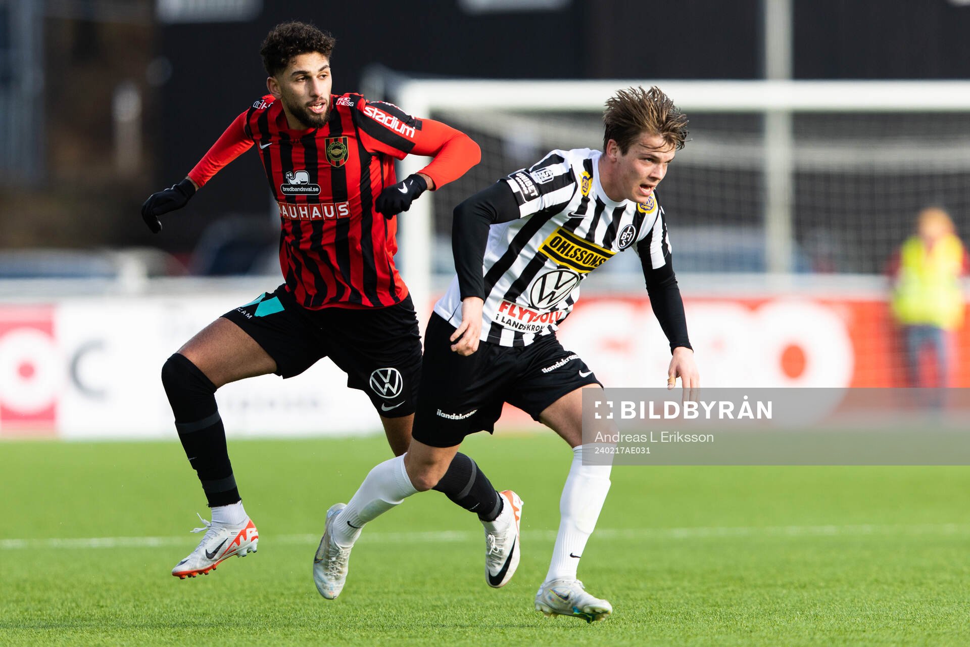 Brommapojkarnas Paya Pichkah och Landskronas Victor Karlsson