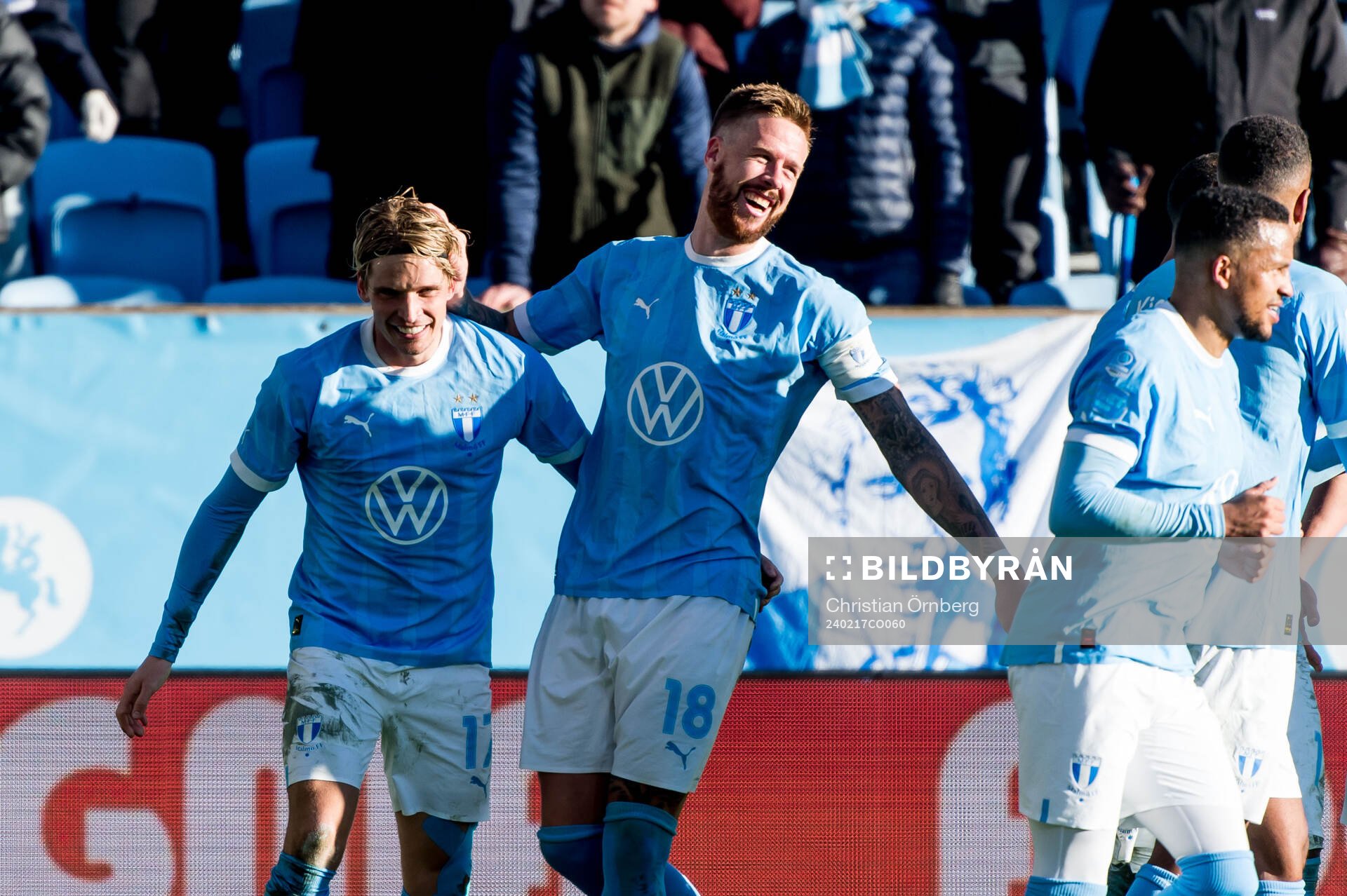 Malmö FFs Jens Stryger Larsen och Pontus Jansson jublar