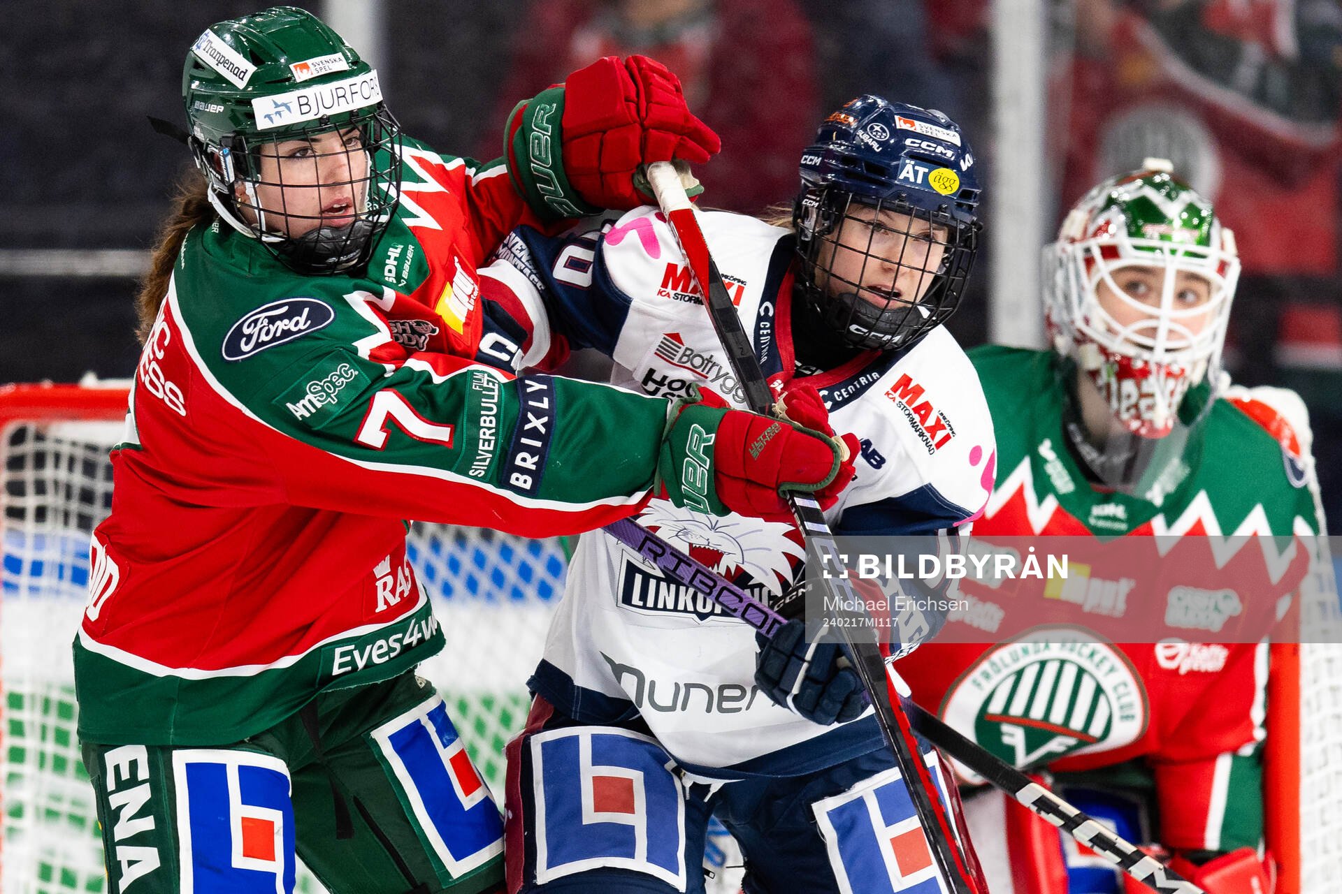Frölundas Kaitlyn Yearwood och Linköpings Justine Reyes