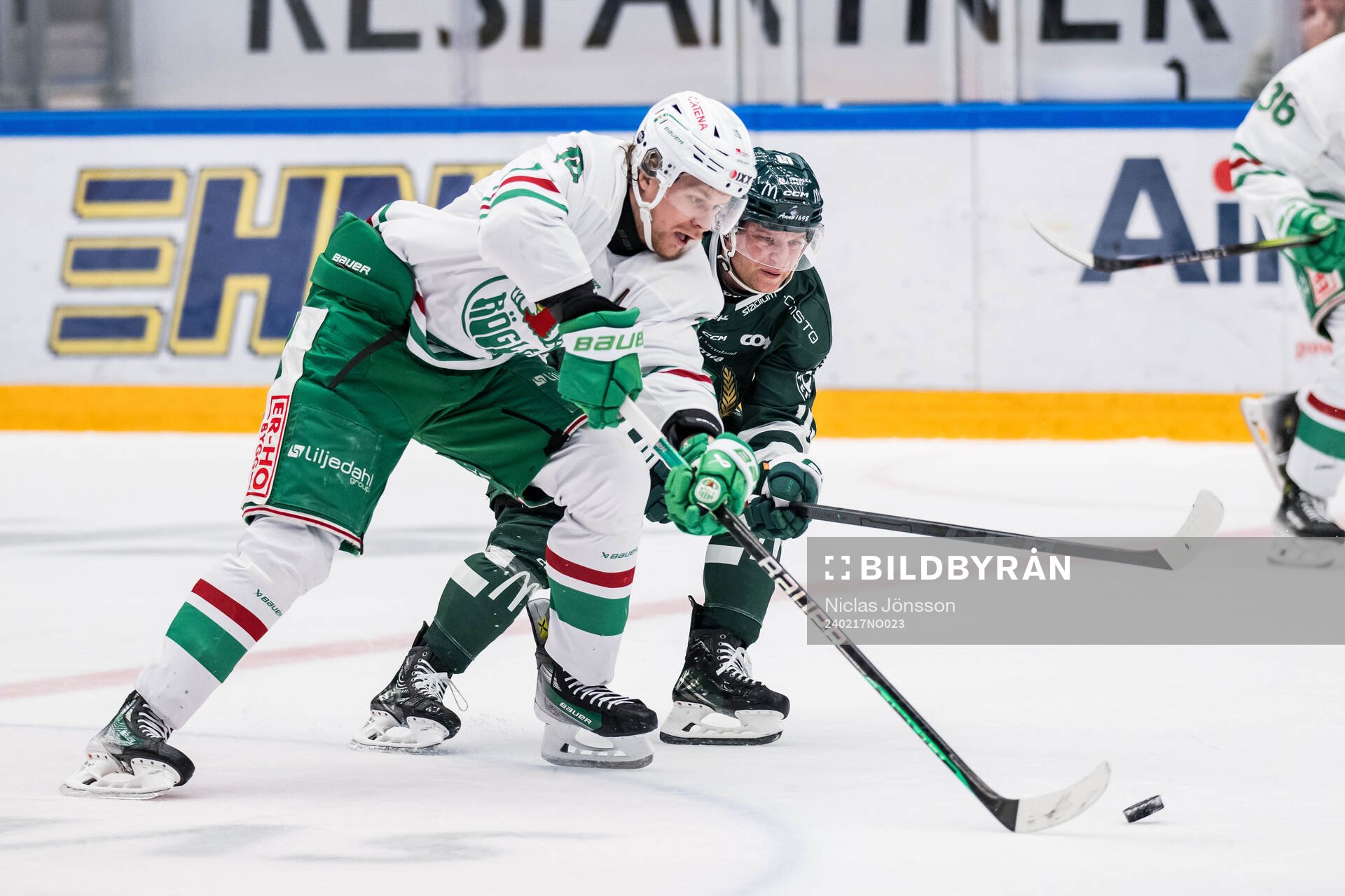 Rögles Rodrigo Abols och Färjestads Marcus Nilsson