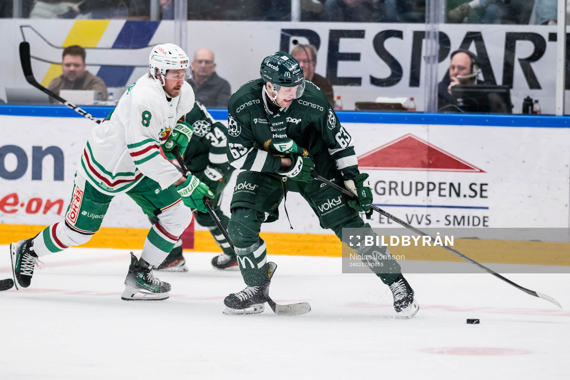 Rögles Linus Sandin och Färjestads Carl Dahlström
