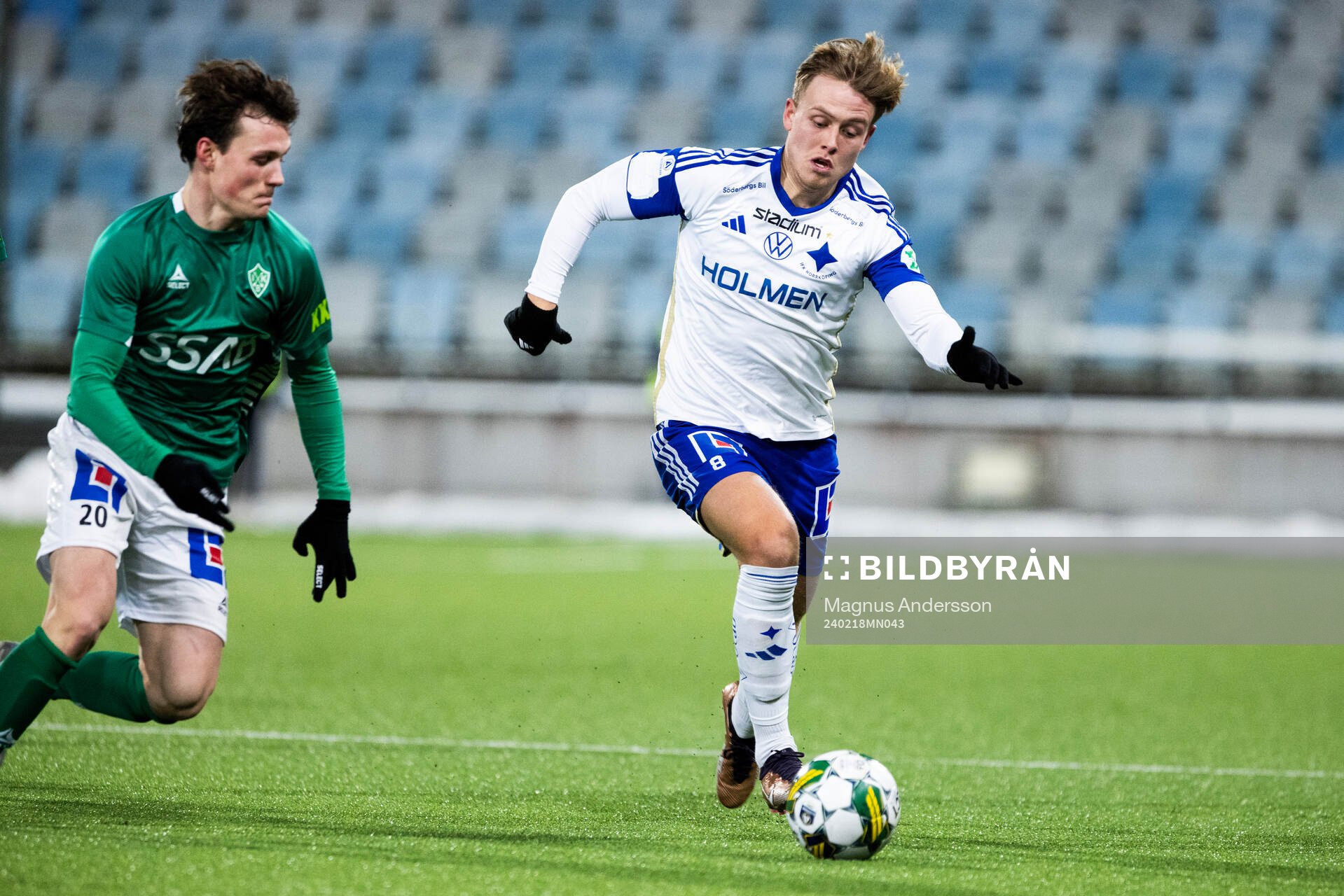 Brages Filip Sjöberg och IFK Norrköpings Isak Andri