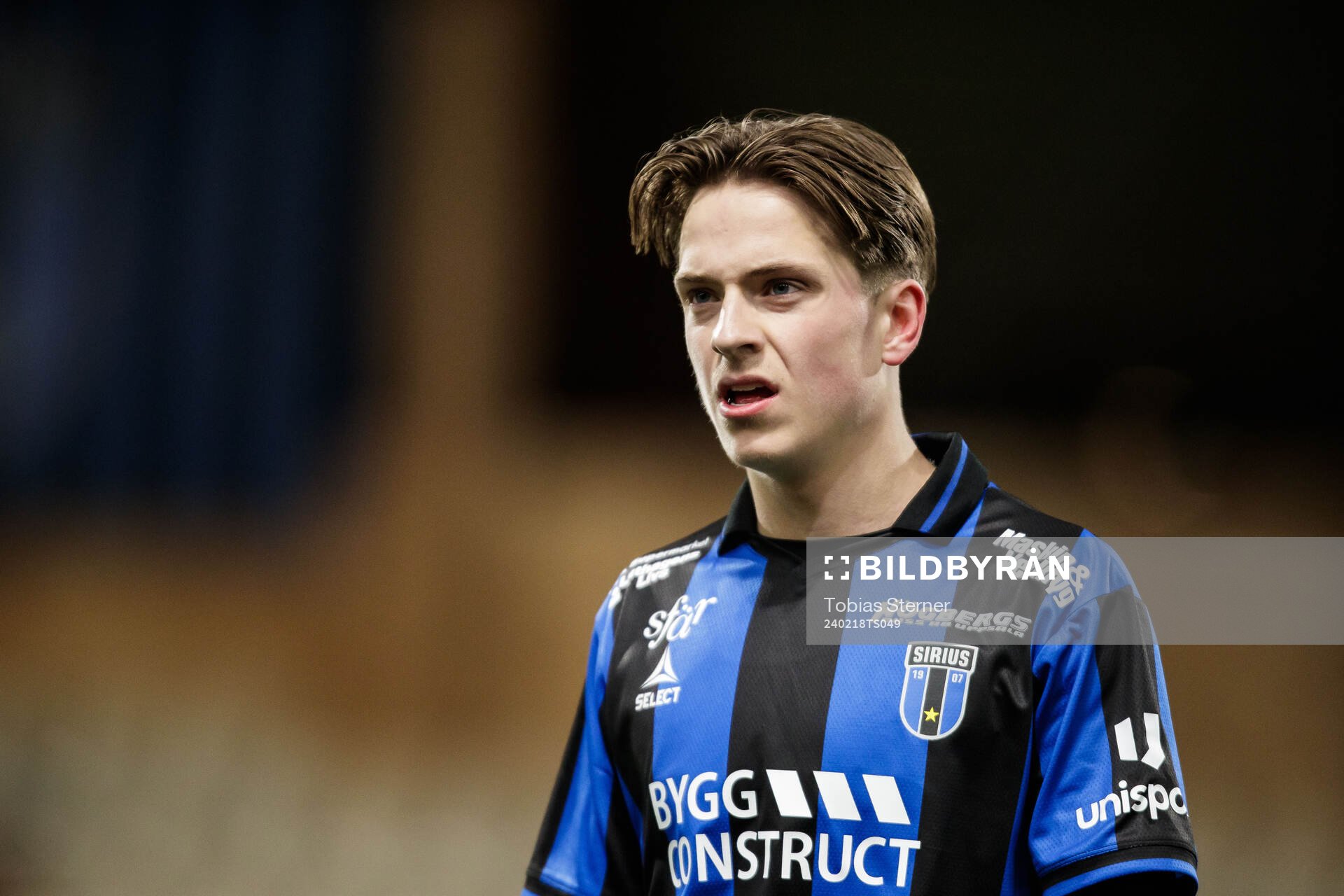 Sirius Adam Vikman under fotbollsmatchen i Svenska Cupen mellan Sirius och Utsikten den 18 februari 2024 i Uppsala. 
