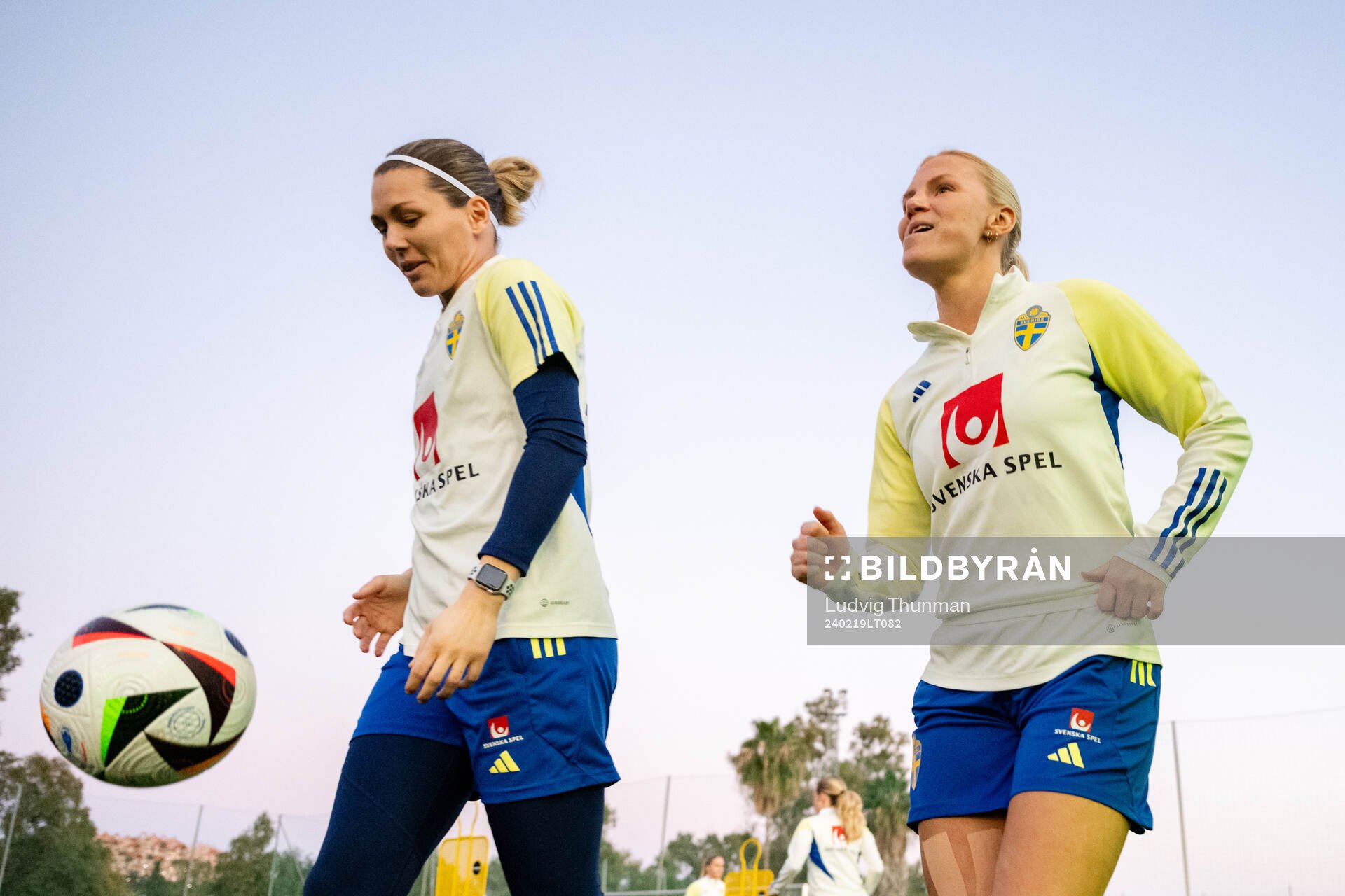 Goalkeeper Jennifer Falk and Josefine Rybrink of the