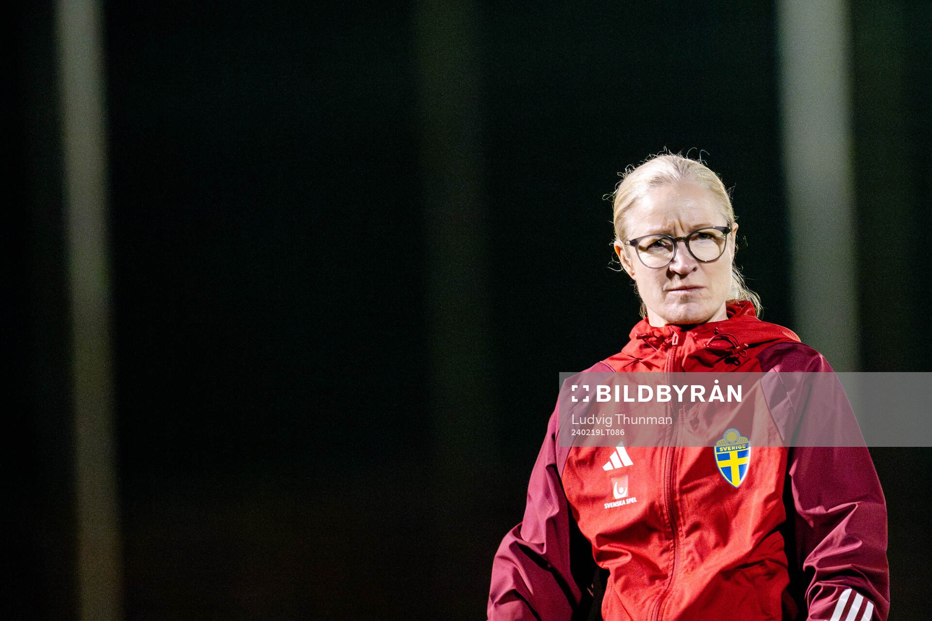 Assistant coach Victoria Sandell of the women's national football team of Sweden at a training session on February 19, 2024 in Marbella.