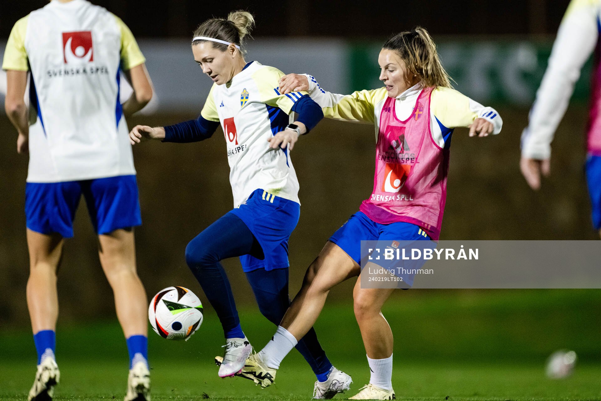Goalkeeper Jennifer Falk and Johanna Rytting Kaneryd of the