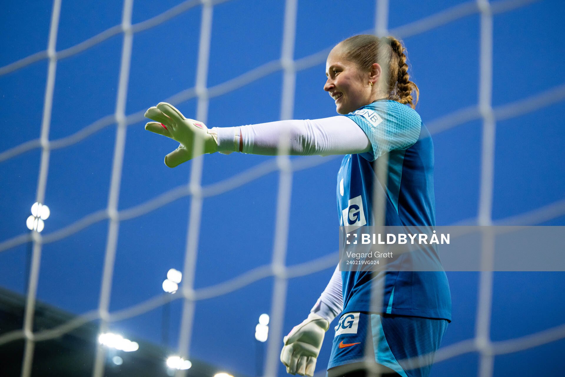 Goalkeeper Aurora Mikalsen of the Norwegian women's