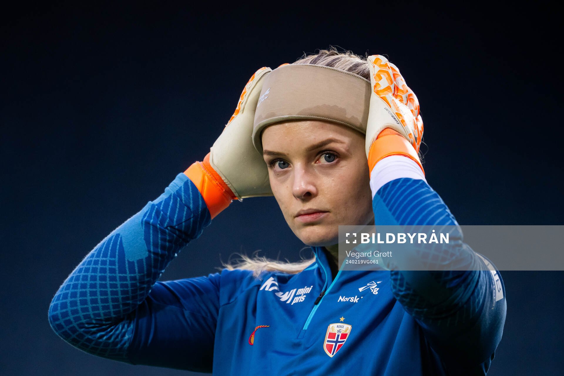 Goalkeeper Guro Pettersen of the Norwegian women's national