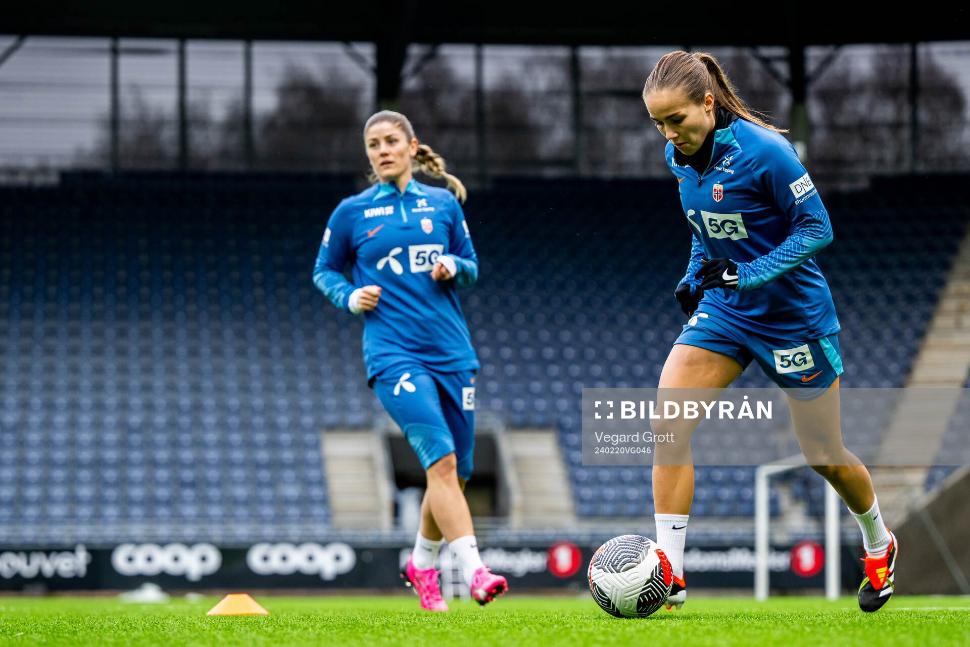 Guro Reiten and Maren Mjelde of the Norwegian women's