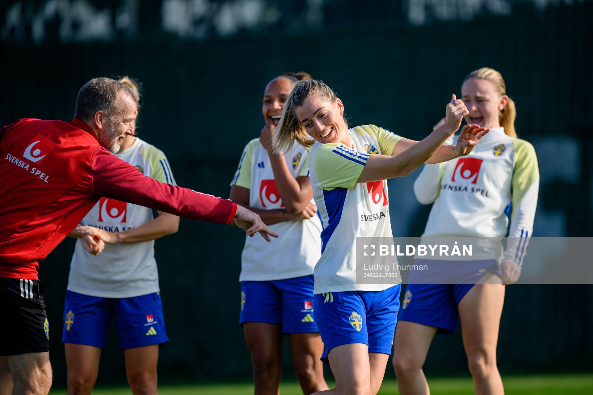 Linda Sembrant of Sweden and physio Pontus Ekblom of the