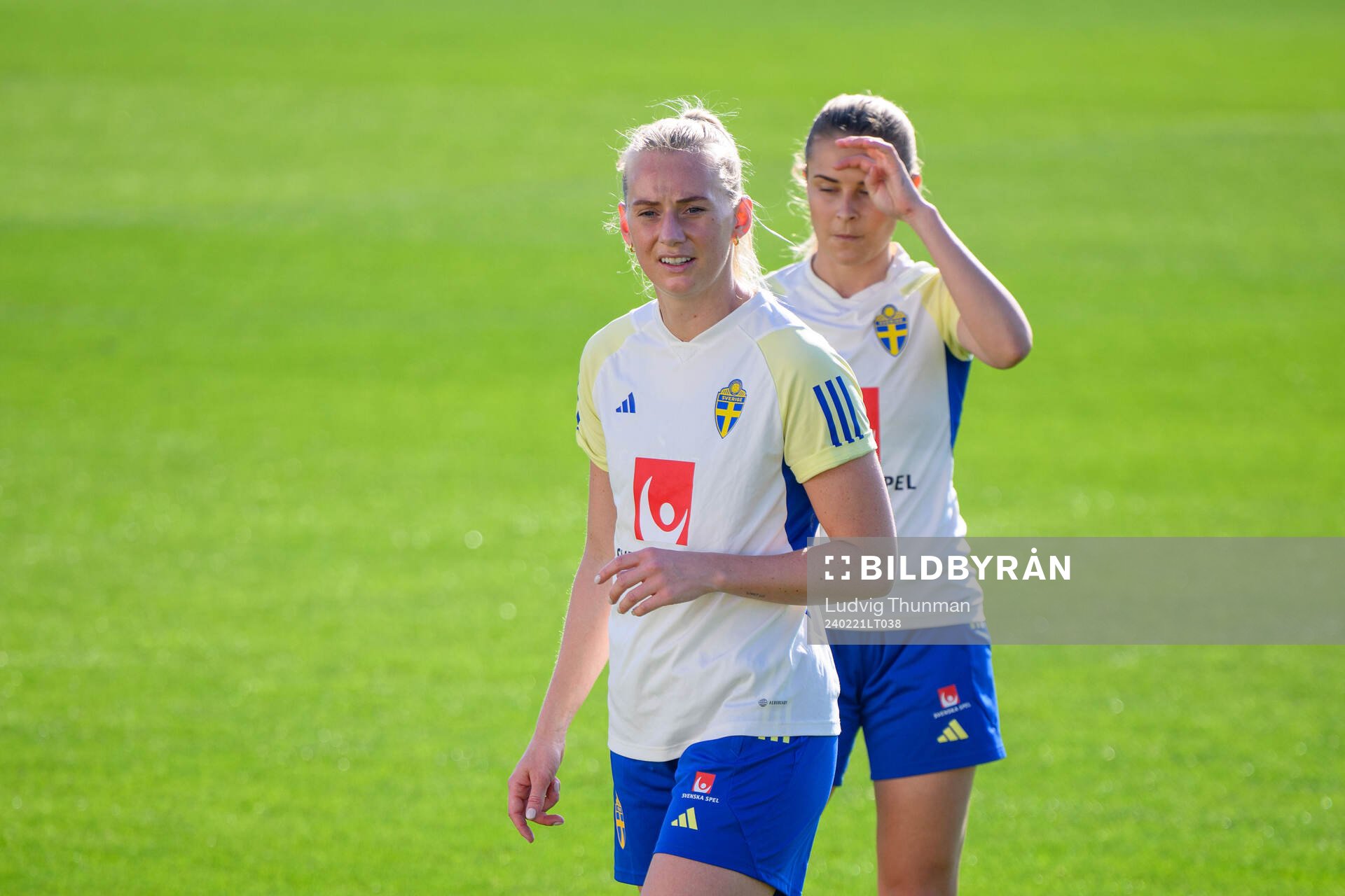 Stina Blackstenius and Amanda Nildén of Sweden of the