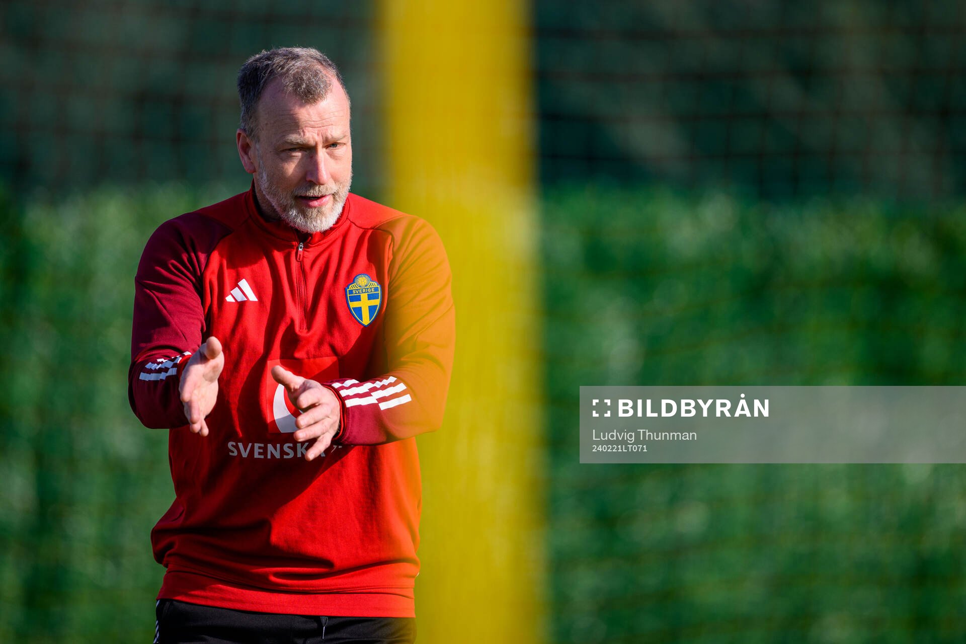 Physio Pontus Ekblom of the women's national football team of Sweden at a training session on February 21, 2024 in Marbella. 