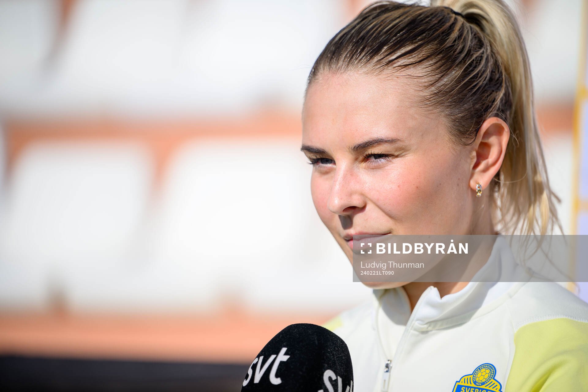 Amanda Nildén of Sweden of the women's national football team of Sweden at a training session on February 21, 2024 in Marbella. 