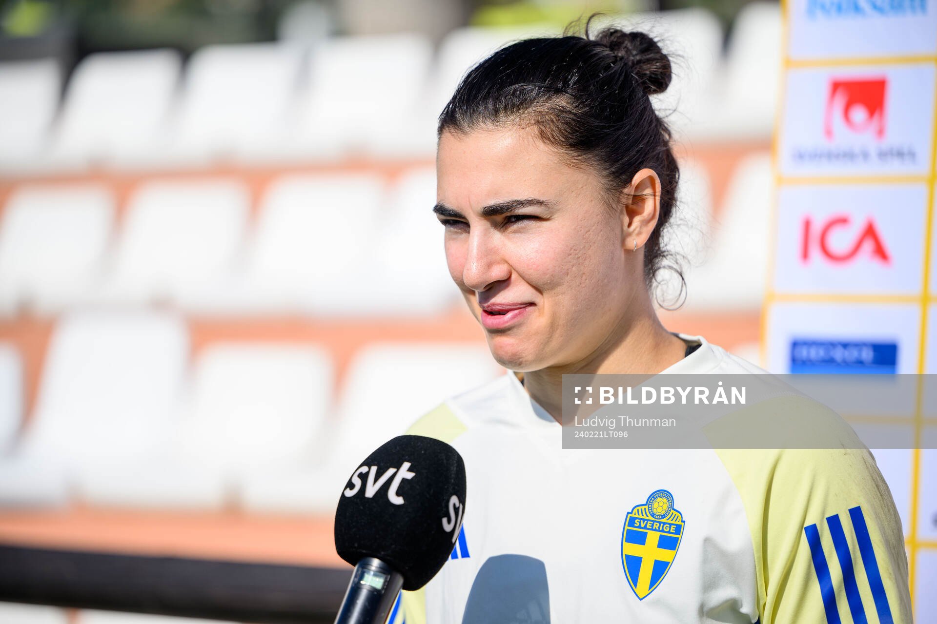 Goalkeeper Zecira Musovic of Sweden of the women's national