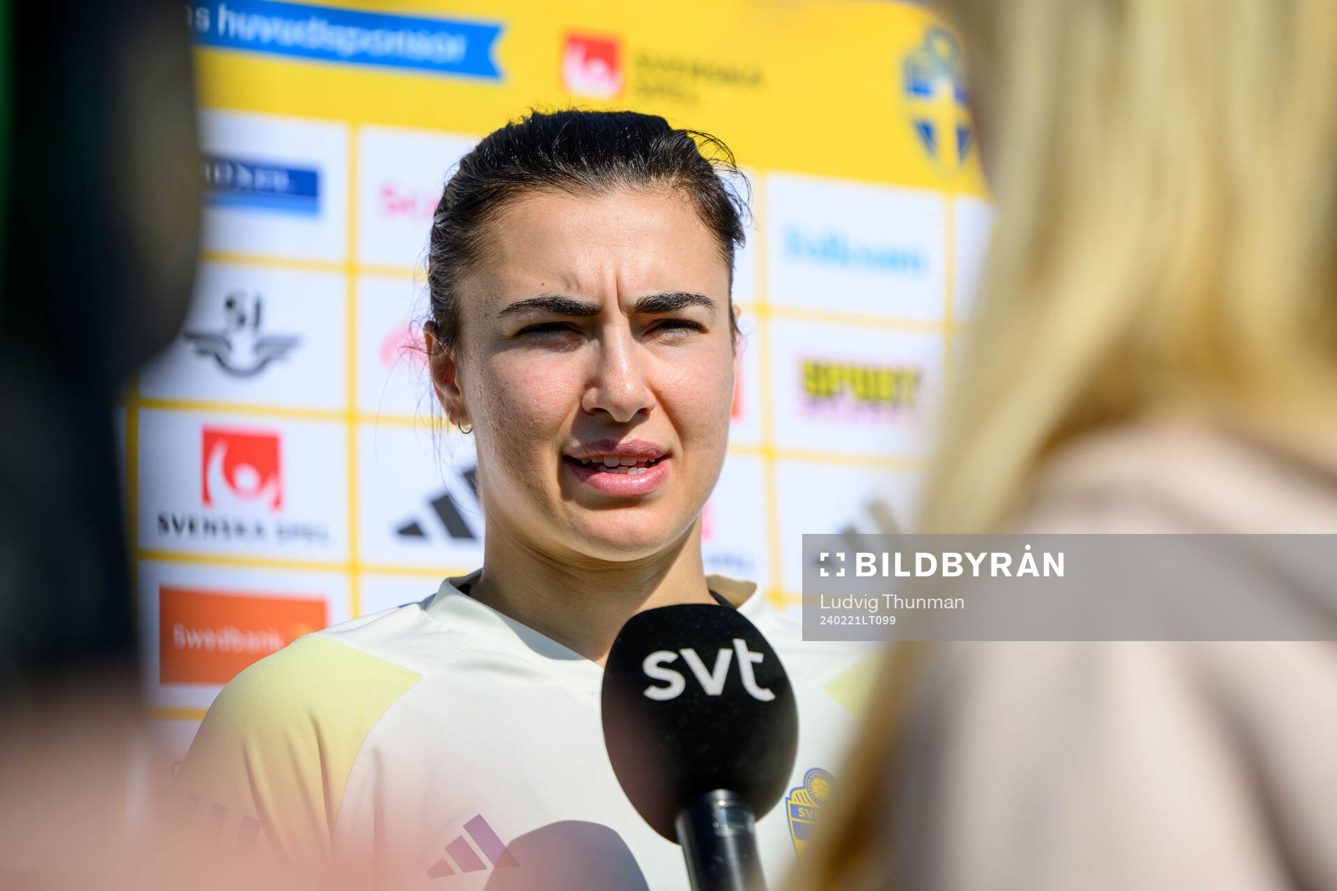 Goalkeeper Zecira Musovic of Sweden of the women's national