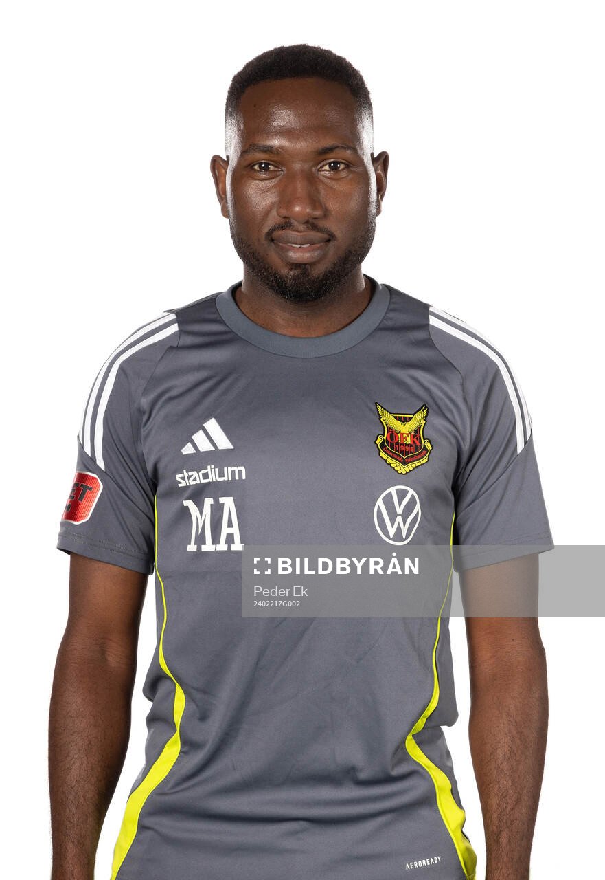 Östersunds Moubarak Abdallah poserar för ett porträtt den 21 februari 2024 i Östersund.