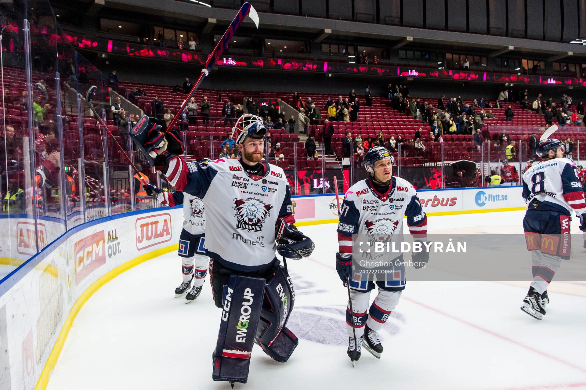 Linköpings målvakt Marcus Högberg jublar