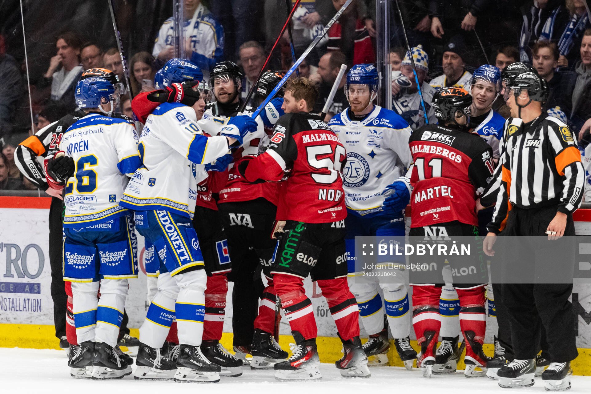 Leksands Anton Johansson och Örebros Robin Norell  i bråk
