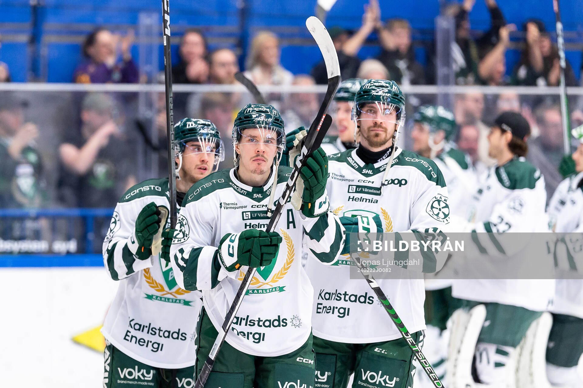 Färjestads Michael Lindqvist, Joakim Nygård och August