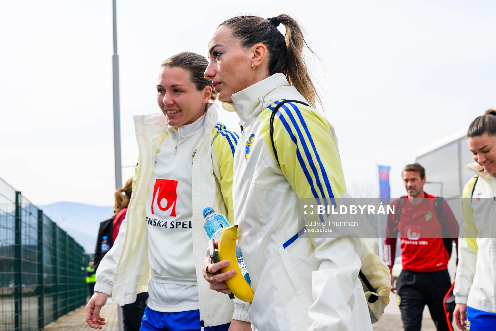goalkeeper Jennifer Falk and Kosovare Asllani of the