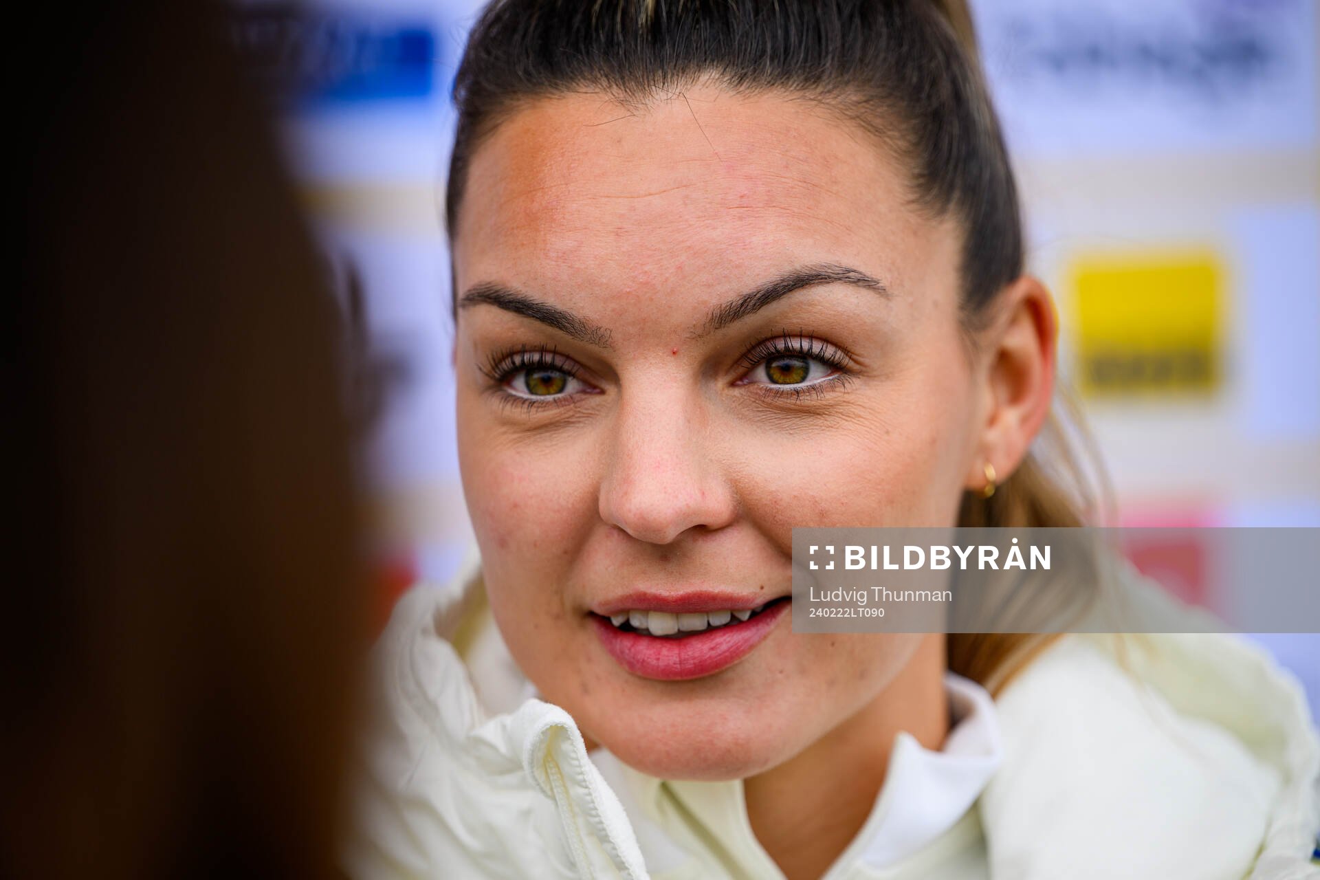 Johanna Rytting Kaneryd is interviewed by the media