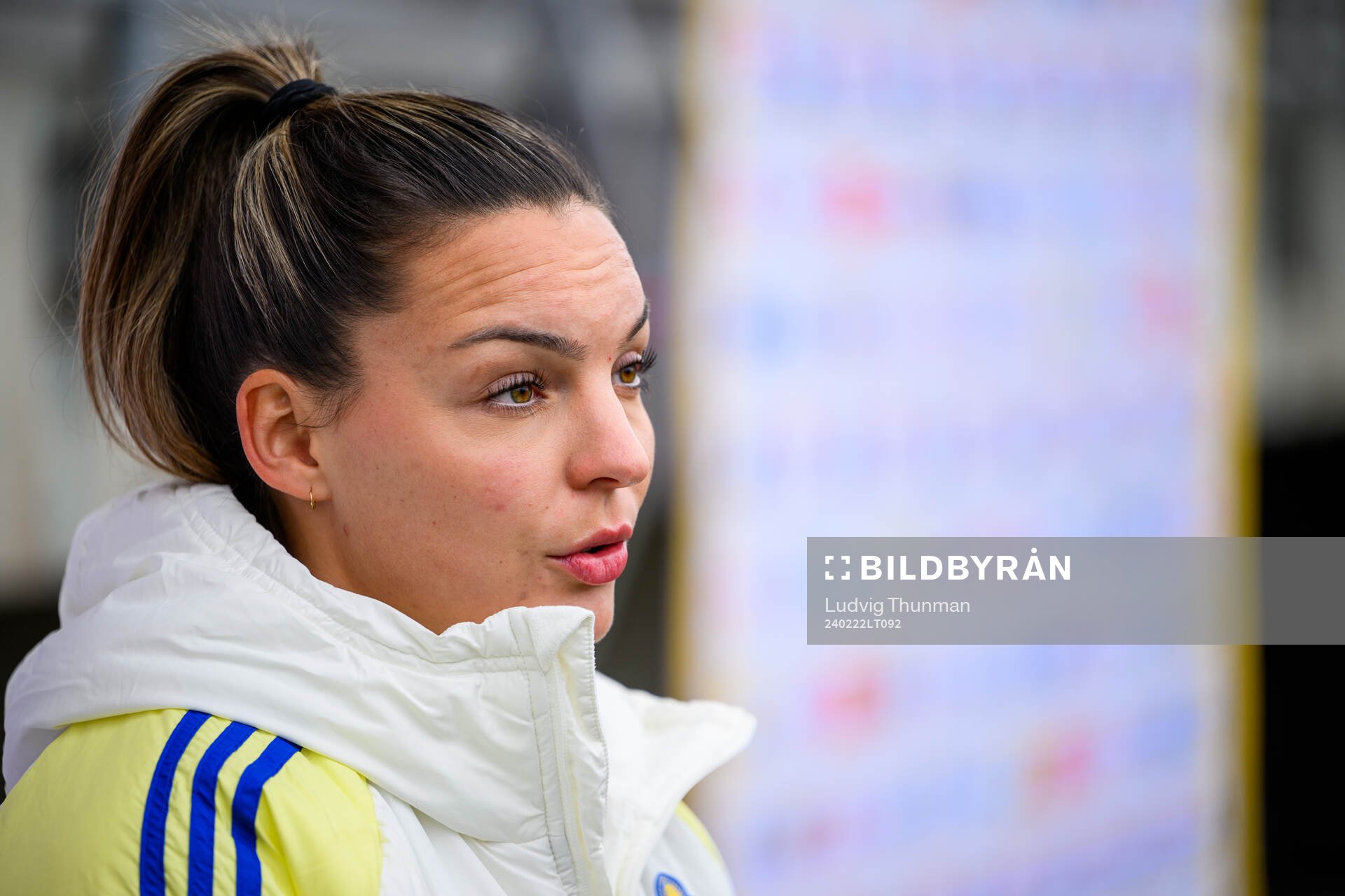 Johanna Rytting Kaneryd is interviewed by the media