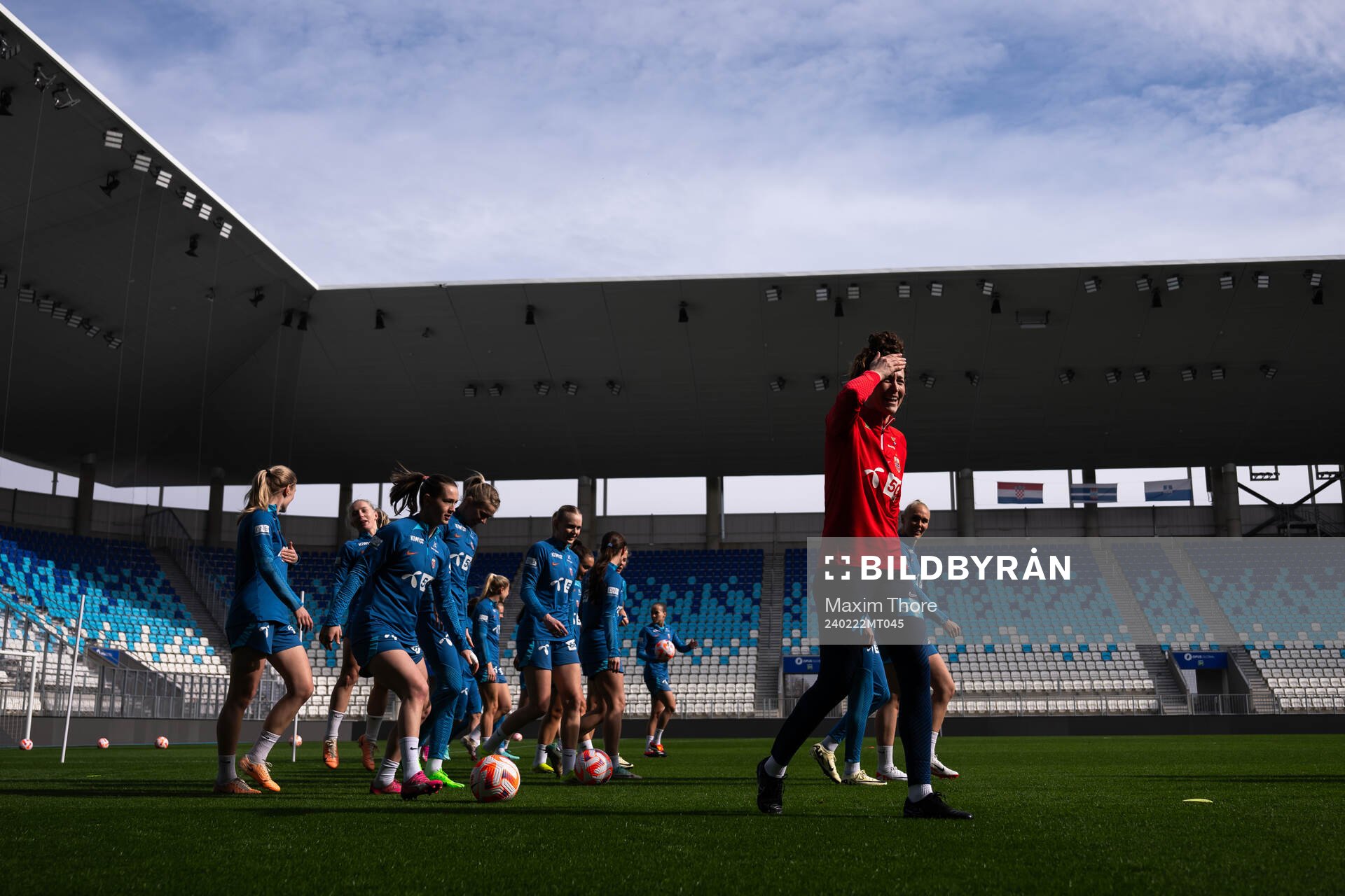 Frankie Hunter, fitness coach of the Norwegian women's national football team during a training session on February 22, 2024 in Osijek.