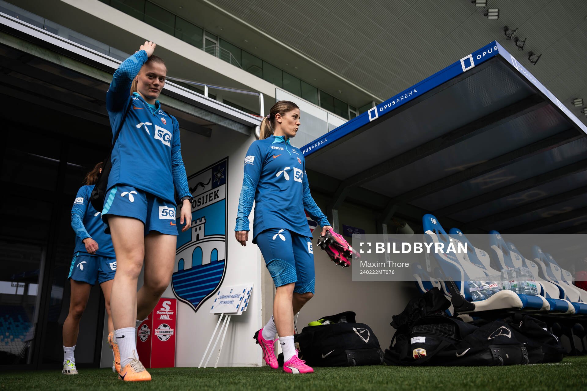 Mathilde Harviken and Maren Mjelde of the Norwegian women's