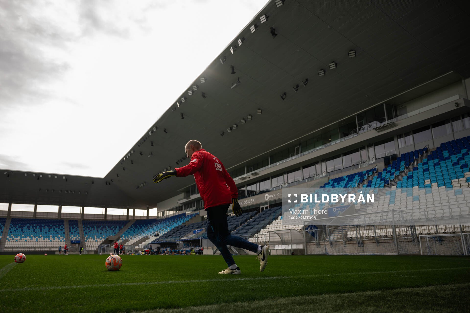 John Konstad, kit manager of the Norwegian women's national football team during a training session on February 22, 2024 in Osijek. 