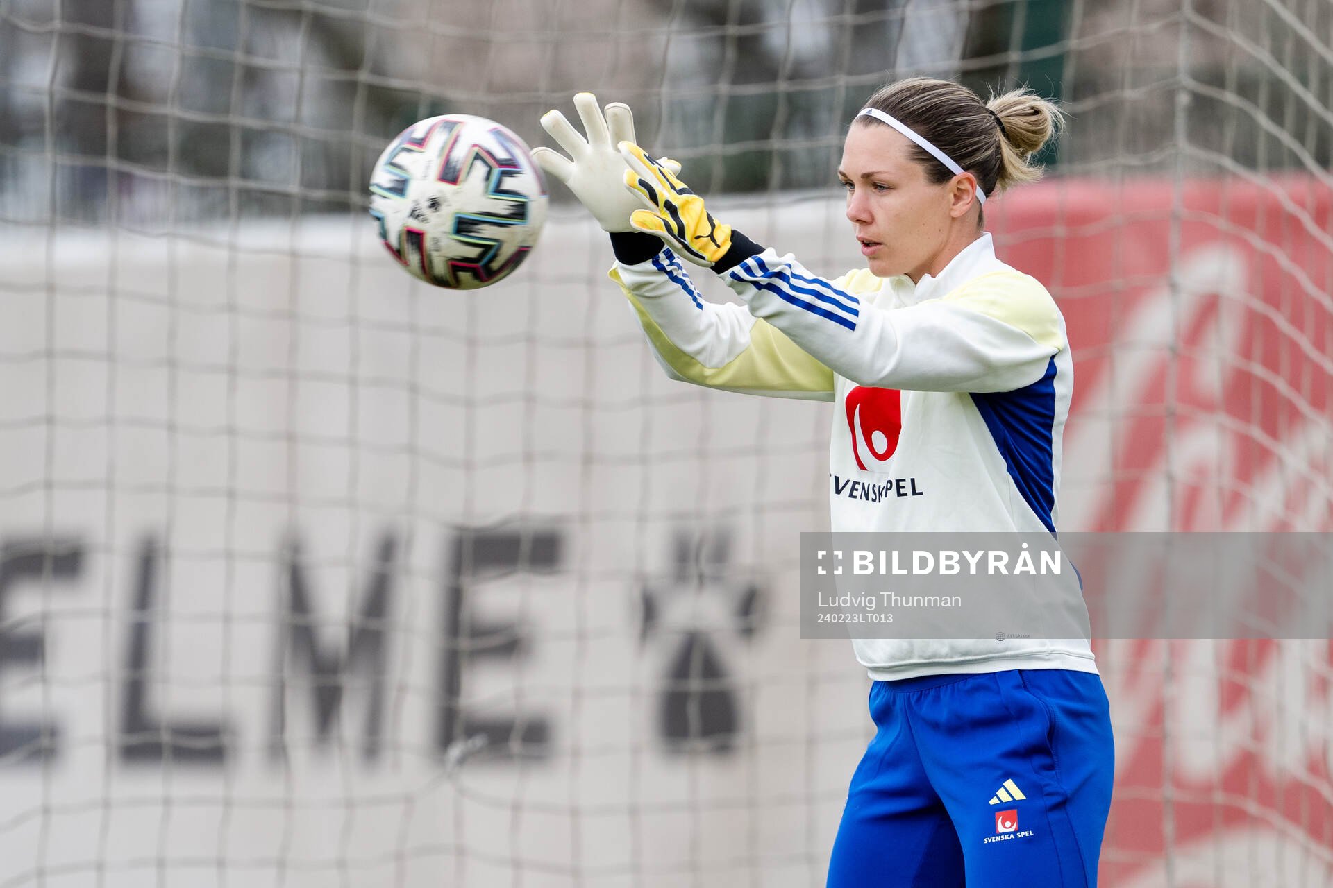 Goalkeeper Jennifer Falk of Sweden